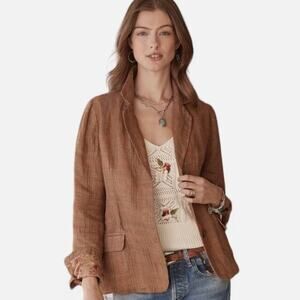 Women's Brown Plaid Jacket